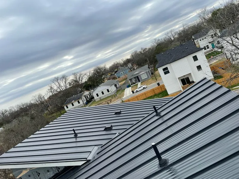 Standing seam metal roof panels with vents for Skylight Repair in Woodlake